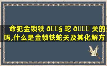 命犯金锁铁 🐧 蛇 🐝 关的多吗,什么是金锁铁蛇关及其化解方法